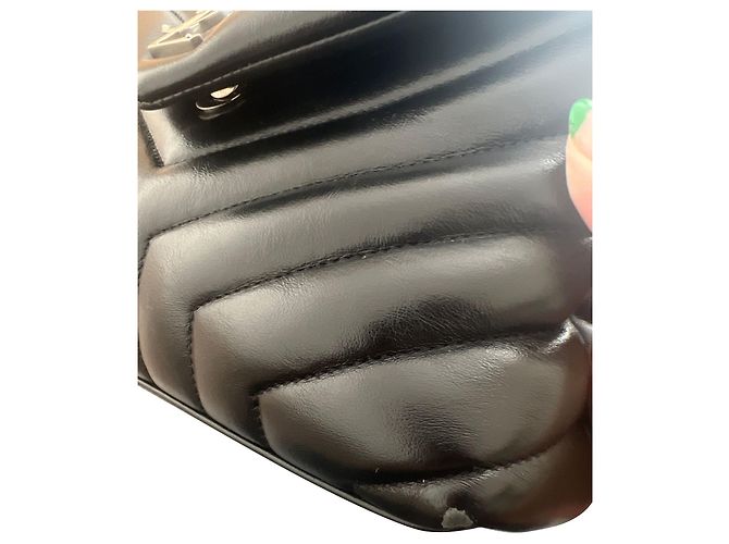Borsa a tracolla Loulou piccola Saint Laurent in pelle nera Nero - vista 13