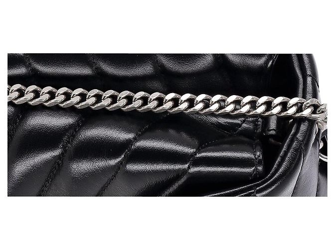 Borsa a tracolla Loulou piccola Saint Laurent in pelle nera Nero - vista 14