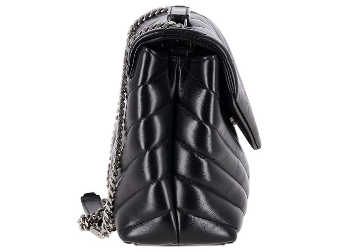 Borsa a tracolla Loulou piccola Saint Laurent in pelle nera Nero - vista 2