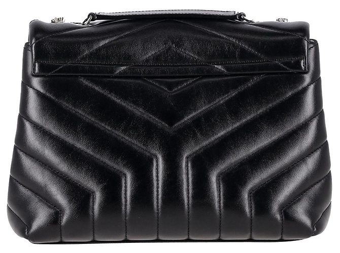 Borsa a tracolla Loulou piccola Saint Laurent in pelle nera Nero - vista 3