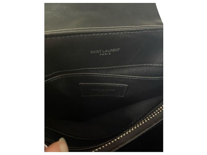 Borsa a tracolla Loulou piccola Saint Laurent in pelle nera Nero - vista 6