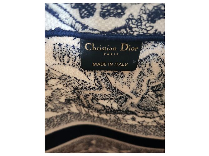 Borsa tote Dior Book piccola in tela blu navy - vista 10