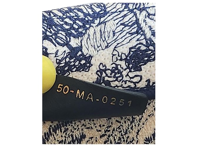 Borsa tote Dior Book piccola in tela blu navy - vista 15