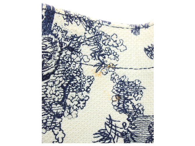 Borsa tote Dior Book piccola in tela blu navy - vista 16