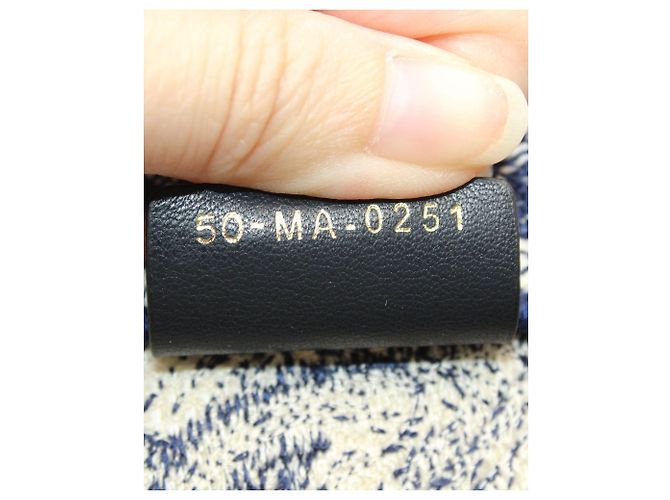 Borsa tote Dior Book piccola in tela blu navy - vista 20