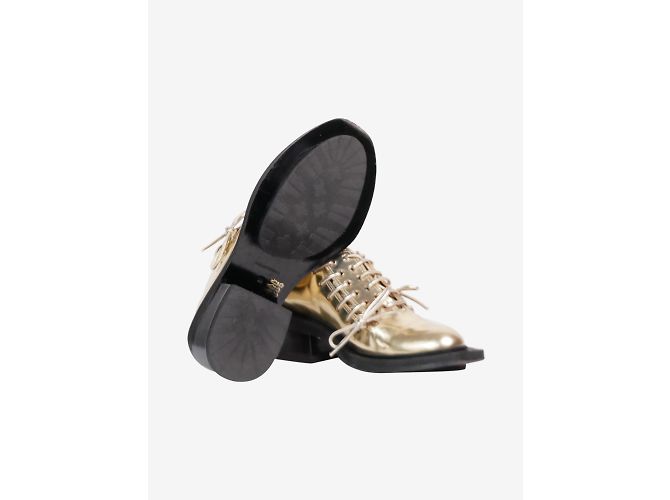 Simone Rocha Goldene Schuhe mit dreifachem Schnürsenkel und Absatz – Größe EU 38 - Ansicht 6