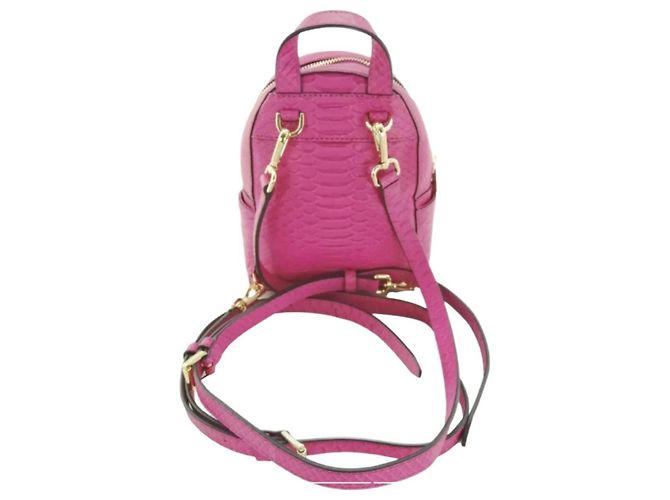 Michael Kors Abbey Backpack Fuchsia Embossed Leather Fuschia - view 2