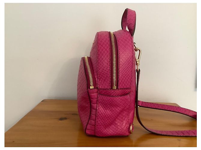 Michael Kors Abbey Backpack Fuchsia Embossed Leather Fuschia - view 4
