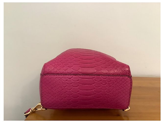 Michael Kors Abbey Backpack Fuchsia Embossed Leather Fuschia - view 8