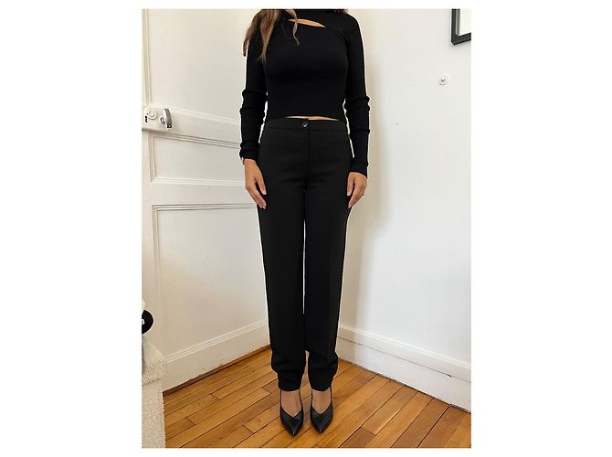 Pantalones Chanel negros de cintura baja. - vista 11
