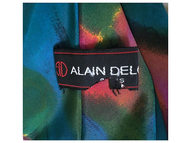 Autre Marque Alain Delon Cravate Soie à imprimé abstrait Vintage Multicolore - vue 2