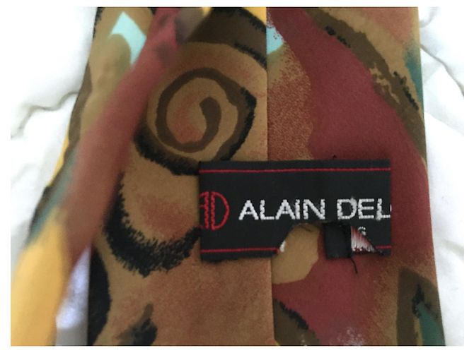 Autre Marque Alain Delon Cravate Soie à imprimé abstrait Vintage Multicolore - vue 3