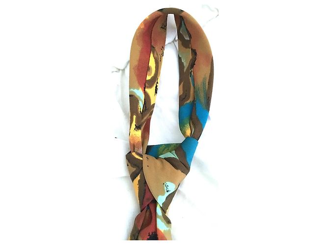 Autre Marque Alain Delon Cravate Soie à imprimé abstrait Vintage Multicolore - vue 6