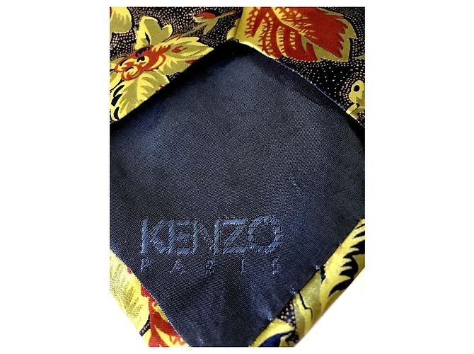 Cravatta Kenzo Vintage in seta con stampa floreale Multicolore Verde chiaro - vista 4