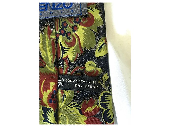 Cravatta Kenzo Vintage in seta con stampa floreale Multicolore Verde chiaro - vista 5