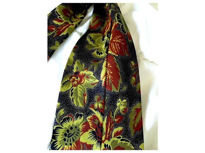 Cravatta Kenzo Vintage in seta con stampa floreale Multicolore Verde chiaro - vista 6