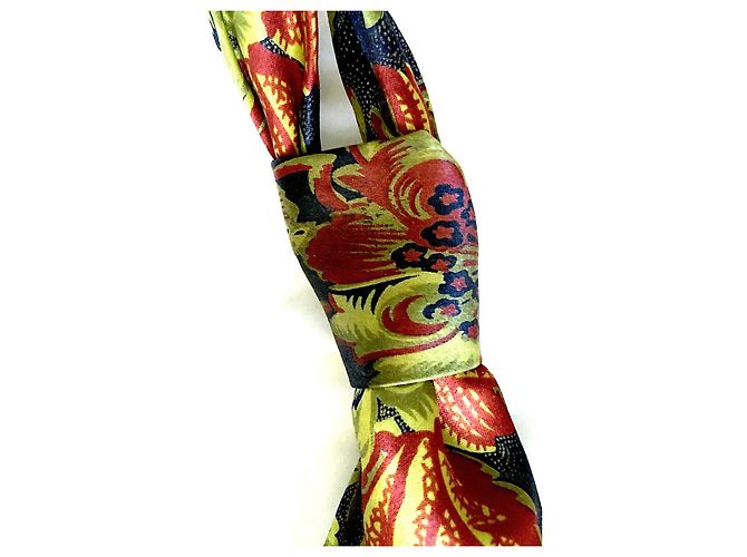 Cravatta Kenzo Vintage in seta con stampa floreale Multicolore Verde chiaro - vista 7