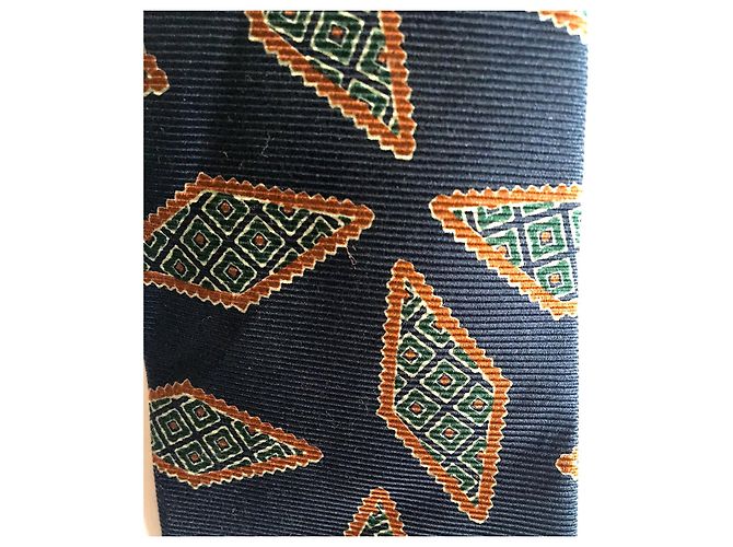 Cerruti 1881 Cravatta in seta vintage Caramello Verde chiaro Blu scuro - vista 5