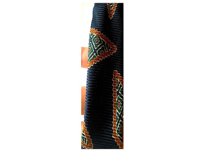 Cerruti 1881 Cravatta in seta vintage Caramello Verde chiaro Blu scuro - vista 7