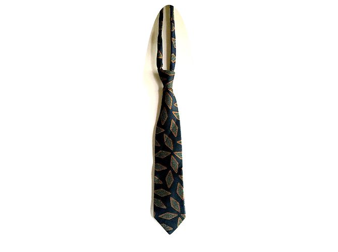 Cerruti 1881 Cravatta in seta vintage Caramello Verde chiaro Blu scuro - vista 8