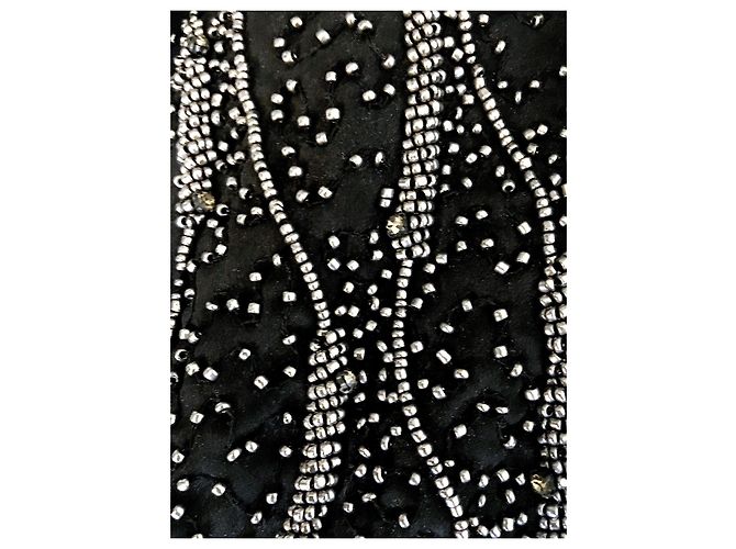 Top Zara da donna con maniche cadenti con paillettes Nero Gold hardware - vista 5