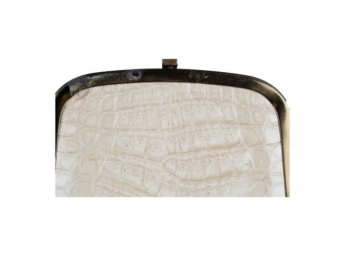 Autre Marque Borsa a tracolla Collezione Privée con stampa coccodrillo Bianco sporco - vista 8