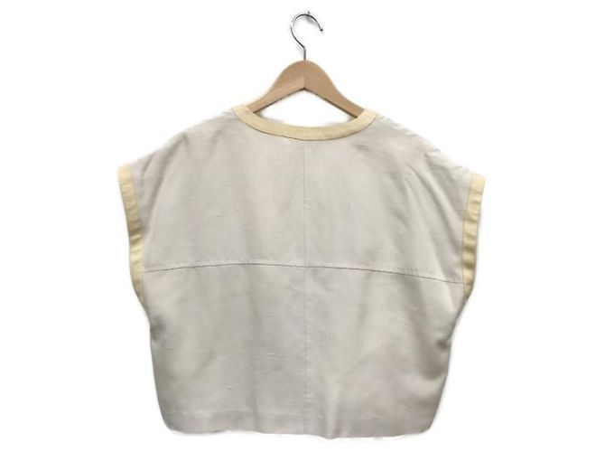 ***CHANEL Ärmellose Jacke, einteiliger Aufbau Weiß - Ansicht 4