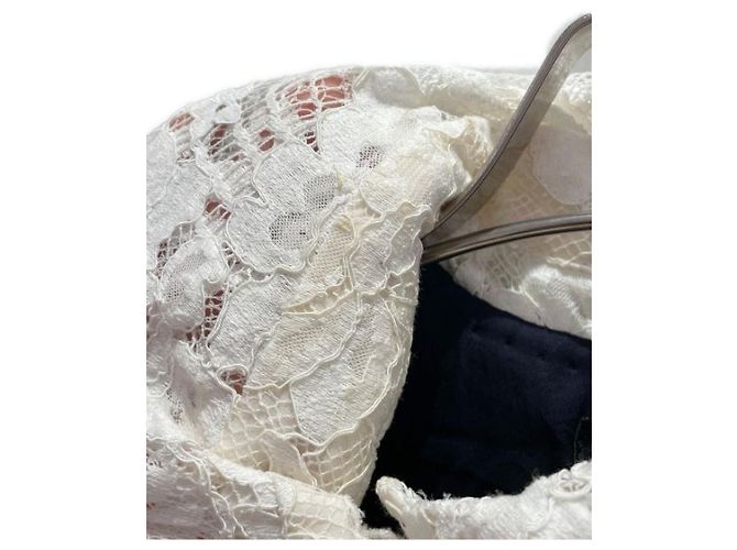 ***CHANEL Tweed-Spitzenkleid Marineblau - Ansicht 5