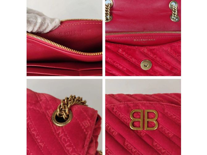BB Round Balenciaga Balenciaga BB Runde Samt-Umhängetasche - Ansicht 9