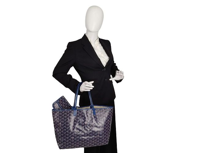 Goyard Borsa Goyard Shopping Saint Louis PM blu - vista 7