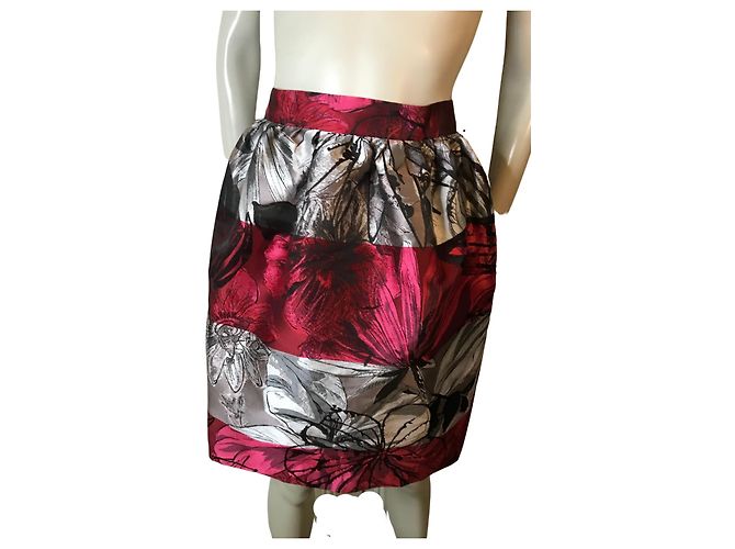 Autre Marque Gonna in broccato Marco Bologna Argento Rosso - vista 3