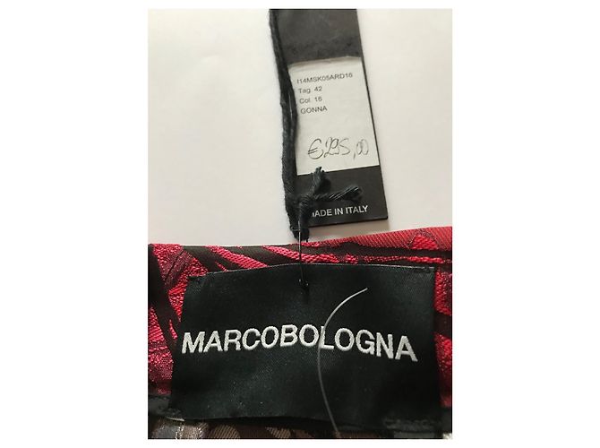 Autre Marque Gonna in broccato Marco Bologna Argento Rosso - vista 8