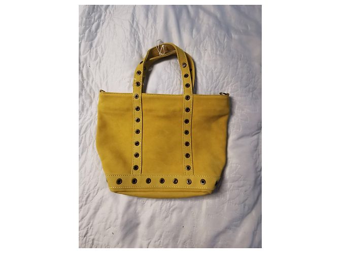 Vanessa Bruno Le Cabas S Borsa Tote in Pelle Nubuck Gialla Giallo - vista 10