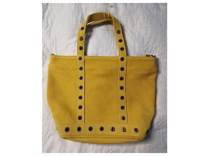 Vanessa Bruno Le Cabas S Borsa Tote in Pelle Nubuck Gialla Giallo - vista 2