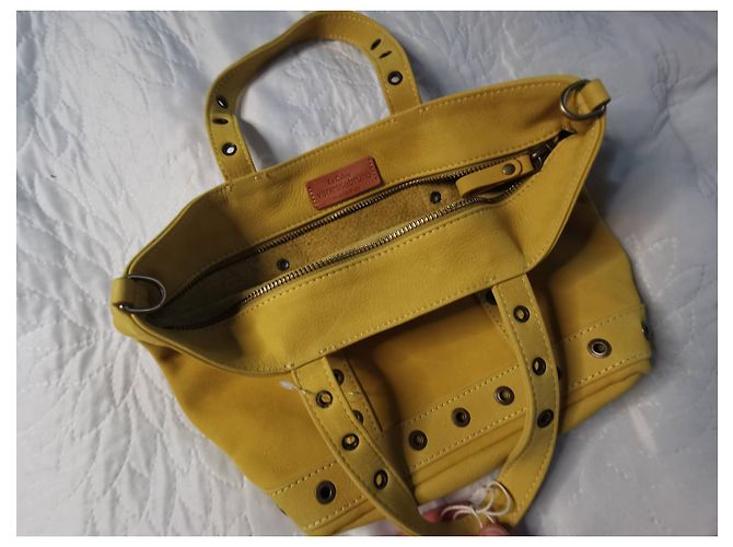 Vanessa Bruno Le Cabas S Borsa Tote in Pelle Nubuck Gialla Giallo - vista 3