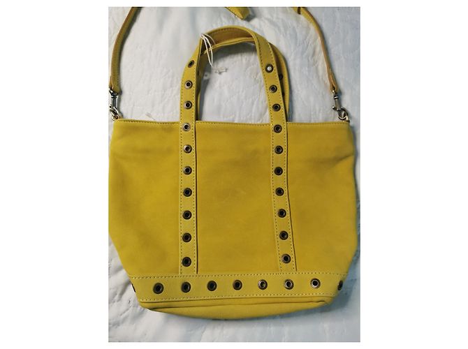 Vanessa Bruno Le Cabas S Borsa Tote in Pelle Nubuck Gialla Giallo - vista 4