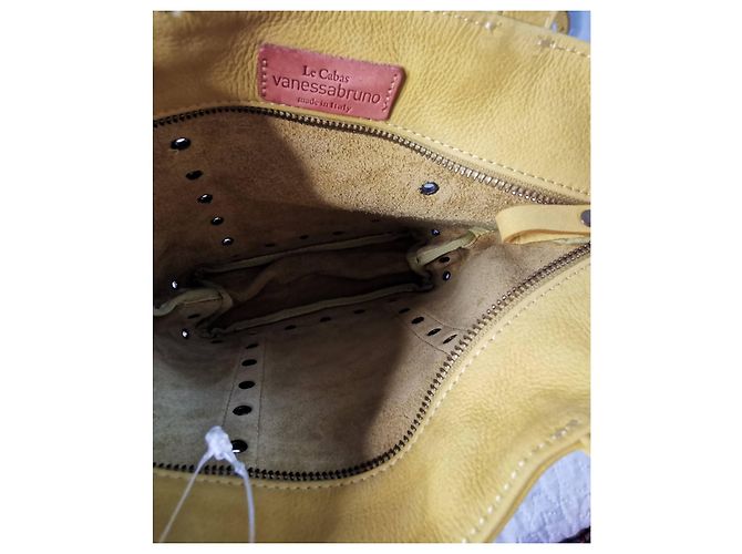 Vanessa Bruno Le Cabas S Borsa Tote in Pelle Nubuck Gialla Giallo - vista 5