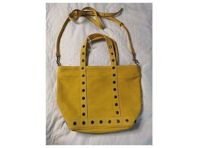 Vanessa Bruno Le Cabas S Borsa Tote in Pelle Nubuck Gialla Giallo - vista 6
