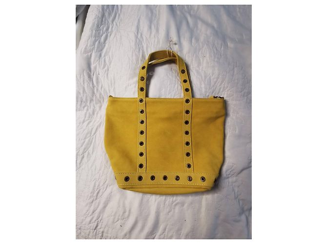 Vanessa Bruno Le Cabas S Borsa Tote in Pelle Nubuck Gialla Giallo - vista 8