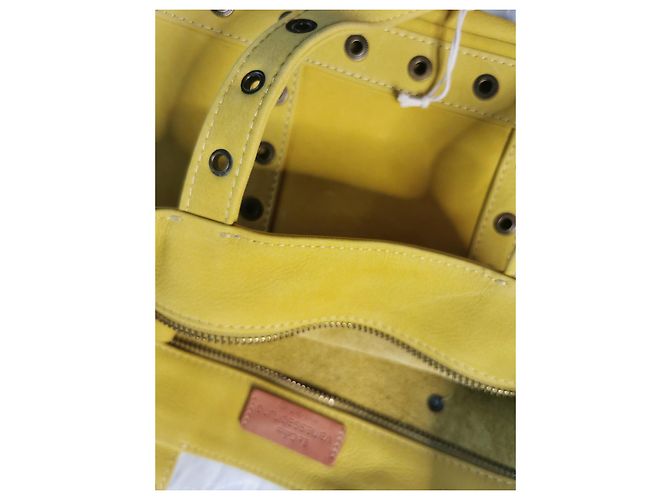 Vanessa Bruno Le Cabas S Borsa Tote in Pelle Nubuck Gialla Giallo - vista 9