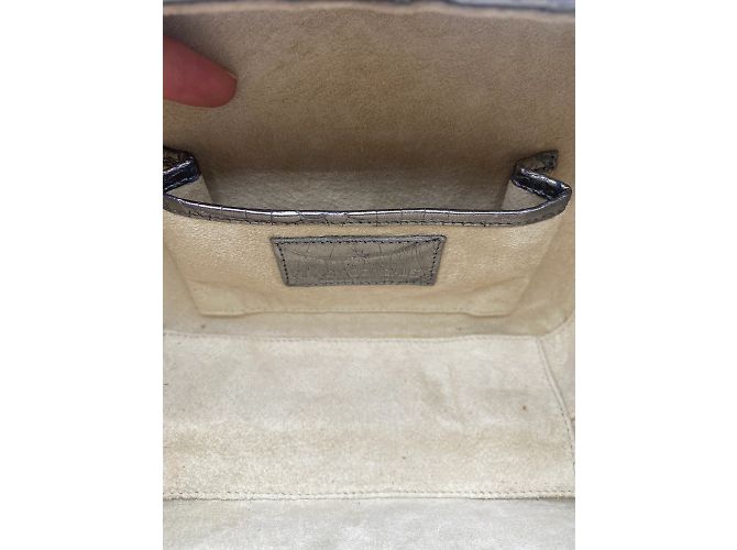 NANCY GONZALEZ Borsa a mano T.  Pelli esotiche Grigio - vista 6