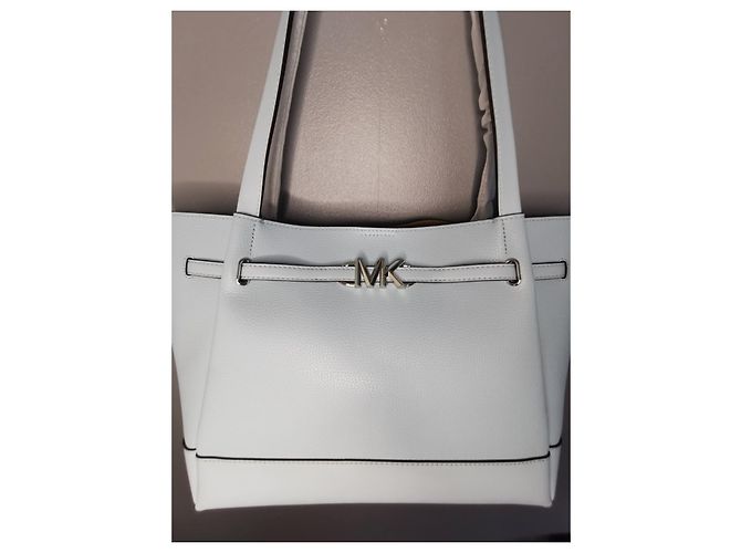 Borsa tote Michael Kors in pelle martellata azzurra Blu Blu chiaro Silver hardware - vista 10