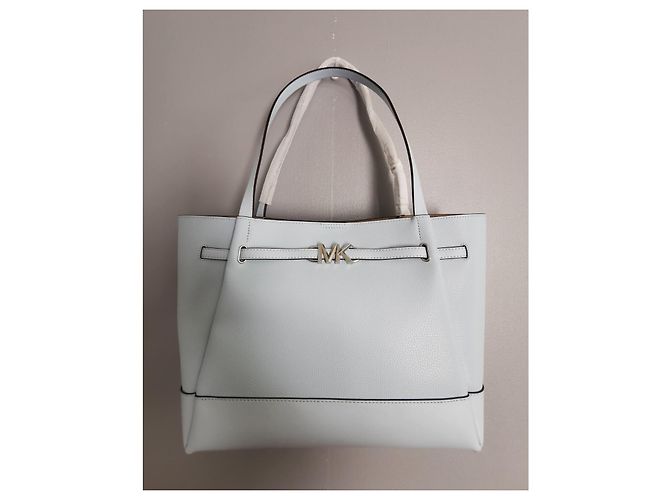 Borsa tote Michael Kors in pelle martellata azzurra Blu Blu chiaro Silver hardware - vista 13