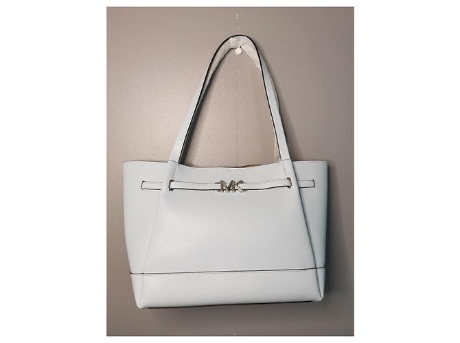 Borsa tote Michael Kors in pelle martellata azzurra Blu Blu chiaro Silver hardware - vista 16