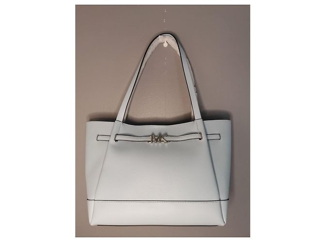 Borsa tote Michael Kors in pelle martellata azzurra Blu Blu chiaro Silver hardware - vista 4