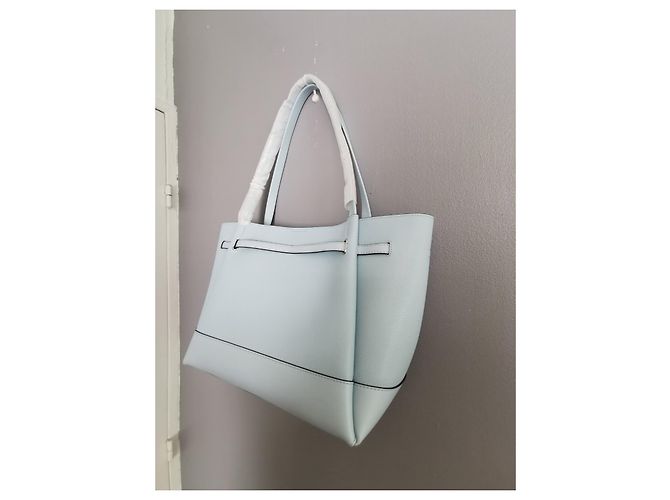 Borsa tote Michael Kors in pelle martellata azzurra Blu Blu chiaro Silver hardware - vista 7