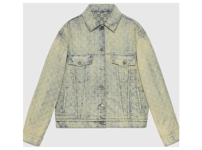 Gucci Monogramm Baumwolljacke Hellblau - Ansicht 2