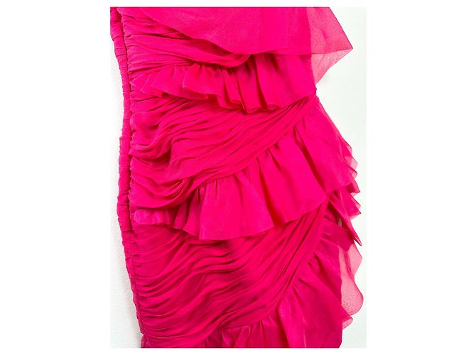 Vestido de seda rosa Marchesa Notte - vista 2