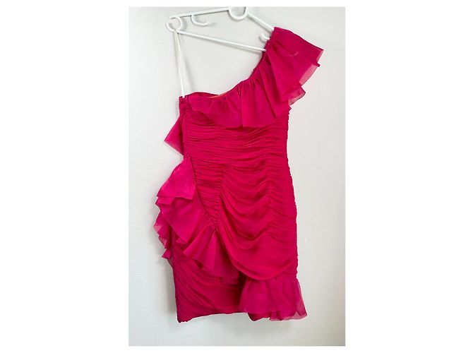 Vestido de seda rosa Marchesa Notte - vista 3