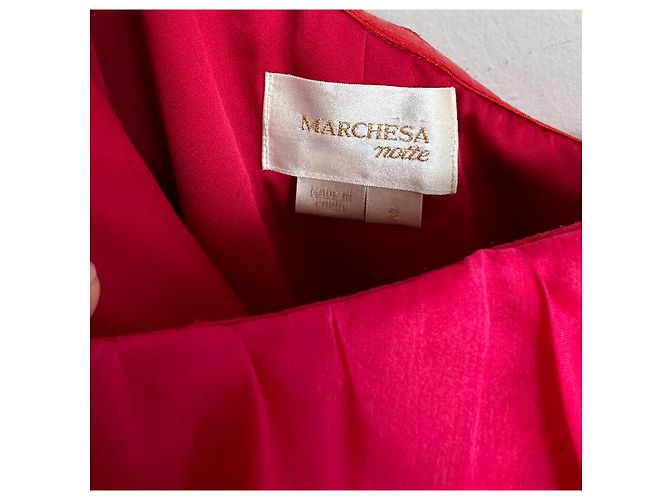 Vestido de seda rosa Marchesa Notte - vista 4